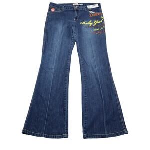 MKM Jeans Pants Womens 13 Blue Denim Casual Preppy Flared Baby Girl Couture